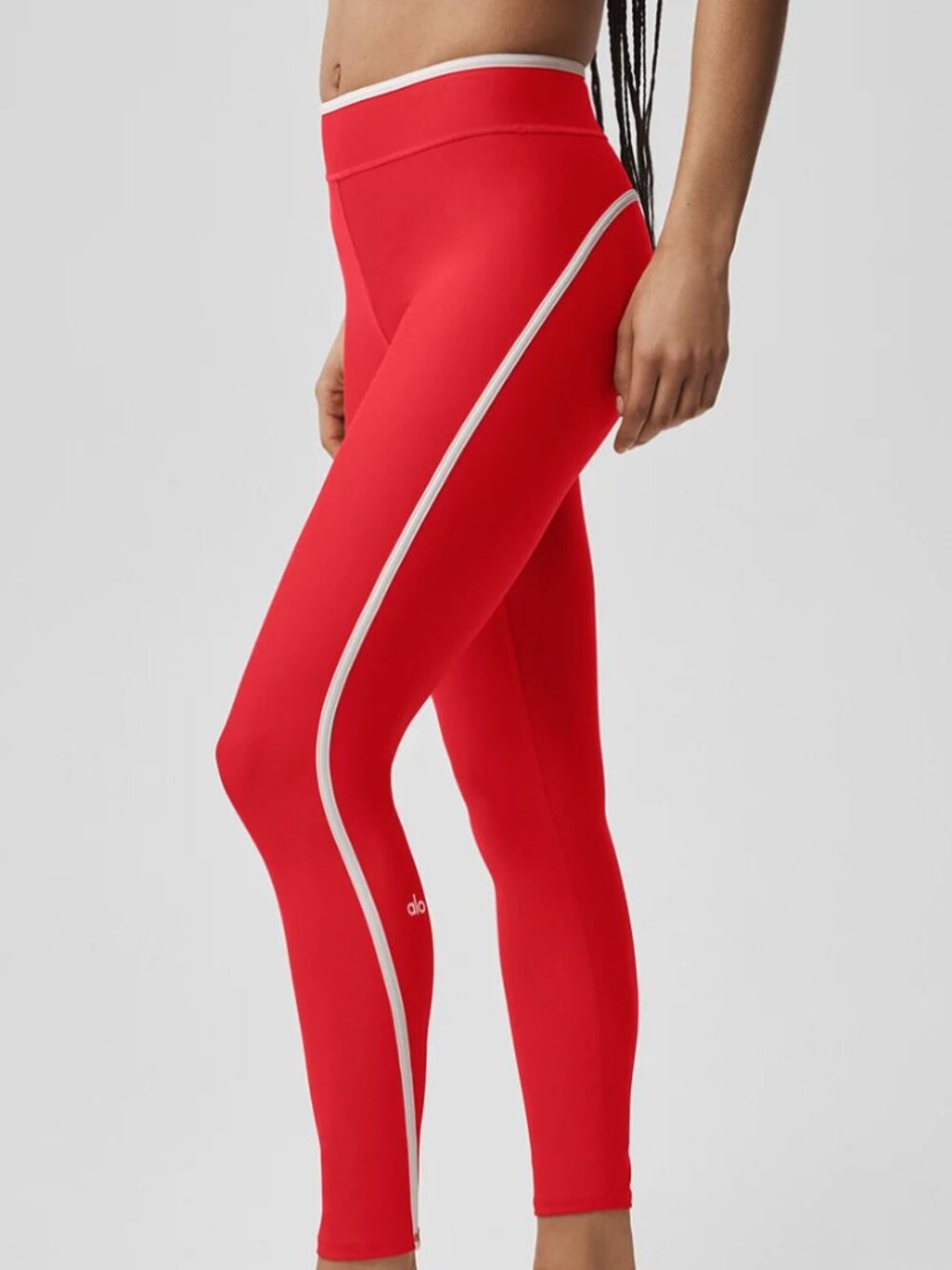 Alo Airlift High-Waist Charger 7/8 Leggings In Bright Red/White - Size Large NWT